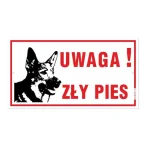 TABLICZKA 30,5X16,5 UWAGA ZŁY PIES