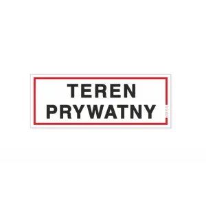 TABLICZKA 21X8 TEREN PRYWATNY