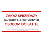 TABLICZKA 30,5X16,5 ZAKAZ SPRZEDAŻY DO LAT 18