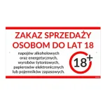 TABLICZKA 30,5X16,5 ZAKAZ SPRZEDAŻY NAPOJÓW ENER.